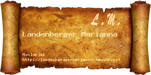 Landenberger Marianna névjegykártya